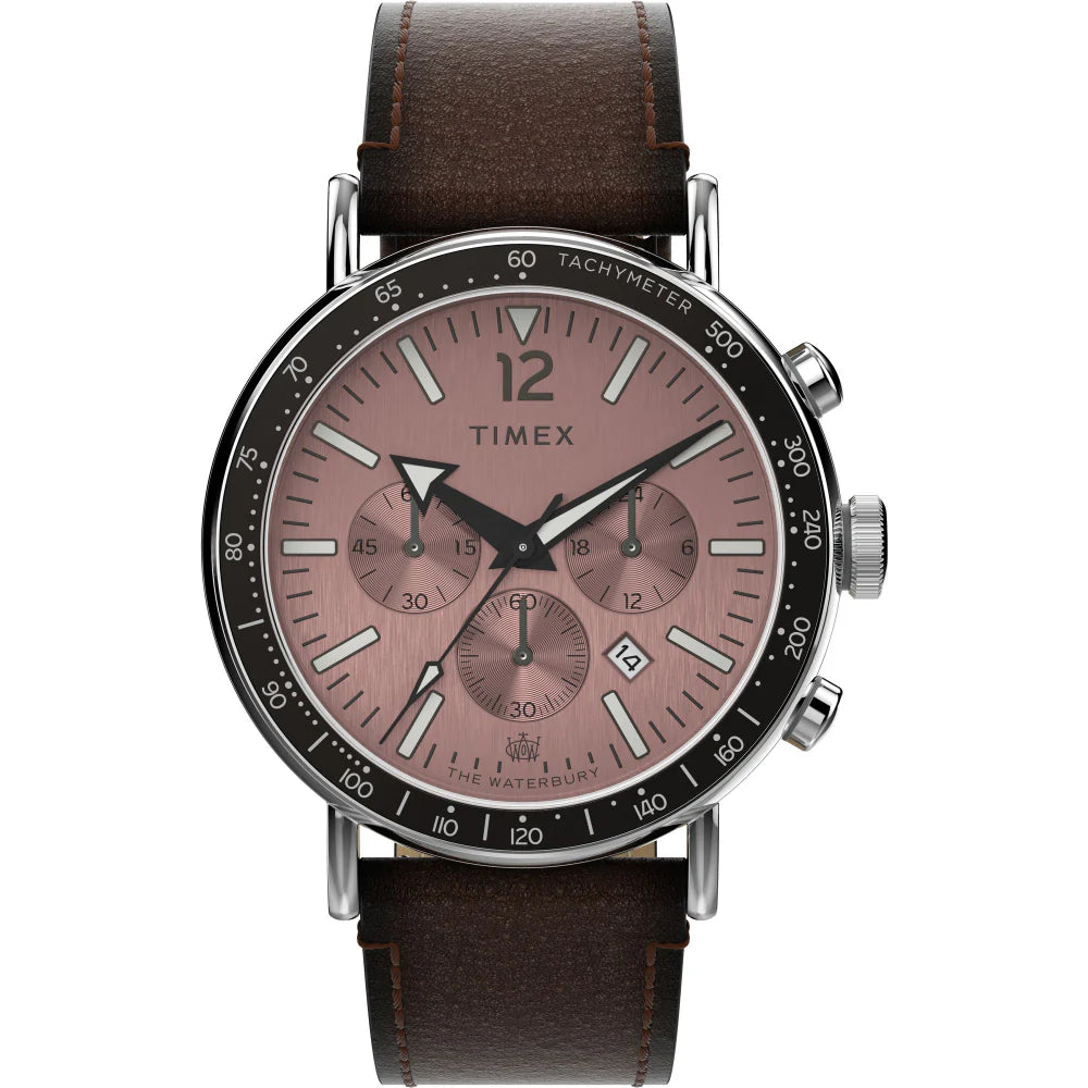 Timex Waterbury Standard 43mm Leather Strap Men's Watch - TW2W47300UJ