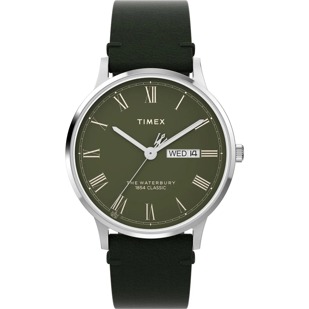Timex Waterbury Roman Numerals Green Dial Men's Watch - TW2W50500UJ