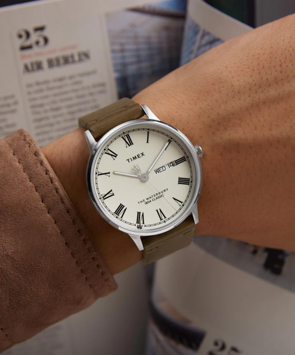 Timex Waterbury Classic Roman Numerals Cream Dial Men's Watch - TW2W50600UJ