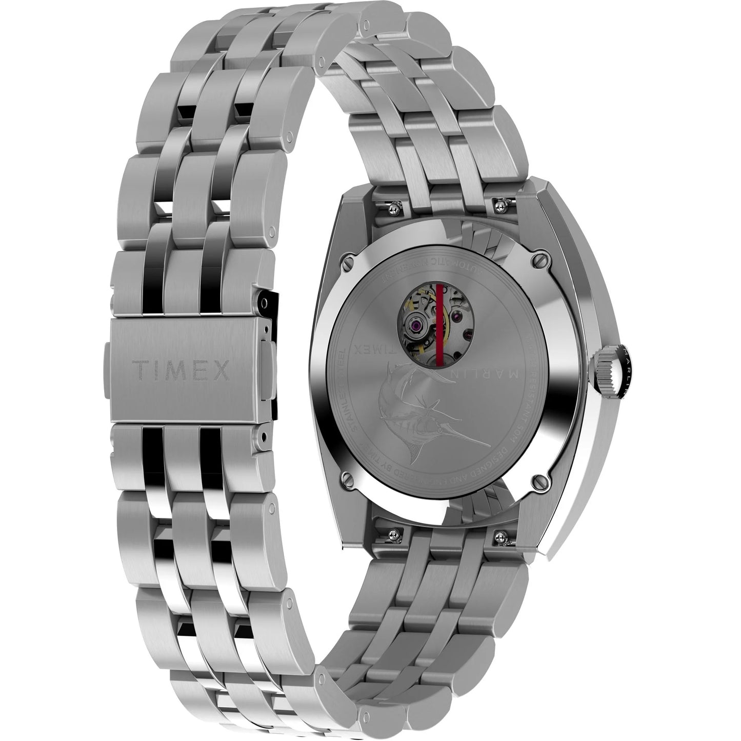 Timex Marlin Men Black Tonneau Dial Automatic Analog Watch - TW2W58800UJ