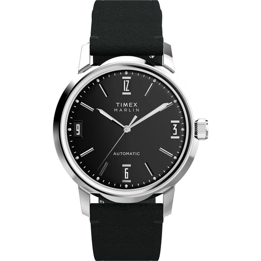 Timex Marlin Men Black Round Dial Automatic Analog Watch - TW2W59700UJ