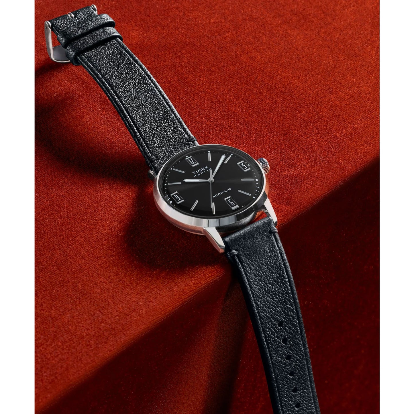 Timex Marlin Men Black Round Dial Automatic Analog Watch - TW2W59700UJ