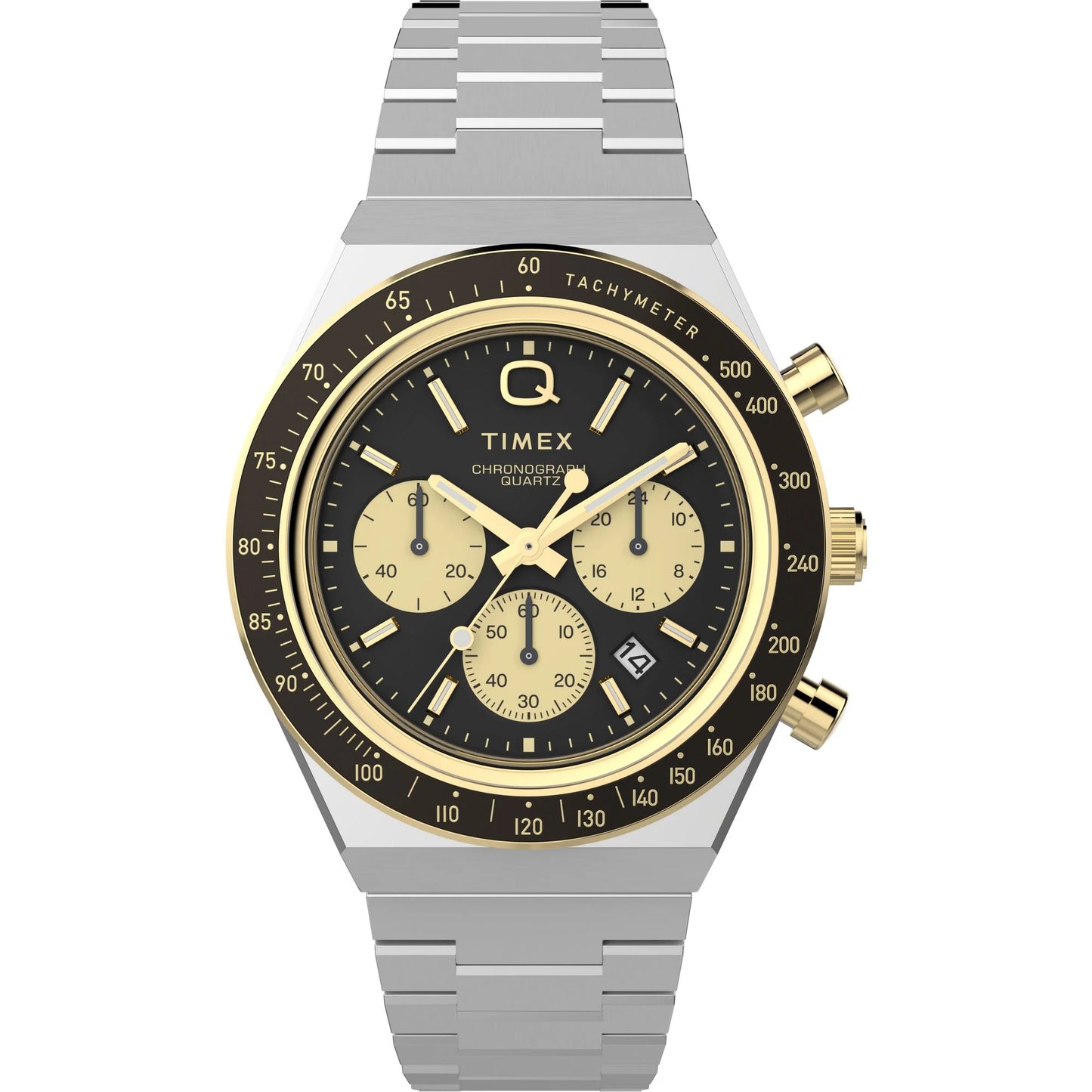 Q Timex Black Round Dial Analog Men's Watch - TW2W64200UJ