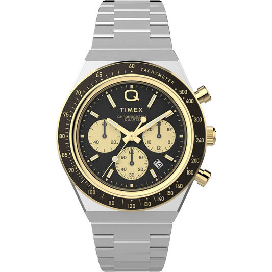 Q Timex Black Round Dial Analog Men's Watch - TW2W64200UJ