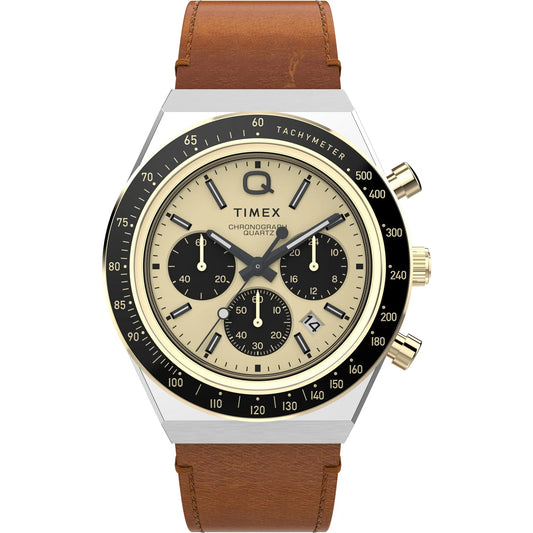 Q Timex Gold-Tone Round Dial Analog Men's Watch - TW2W64400UJ