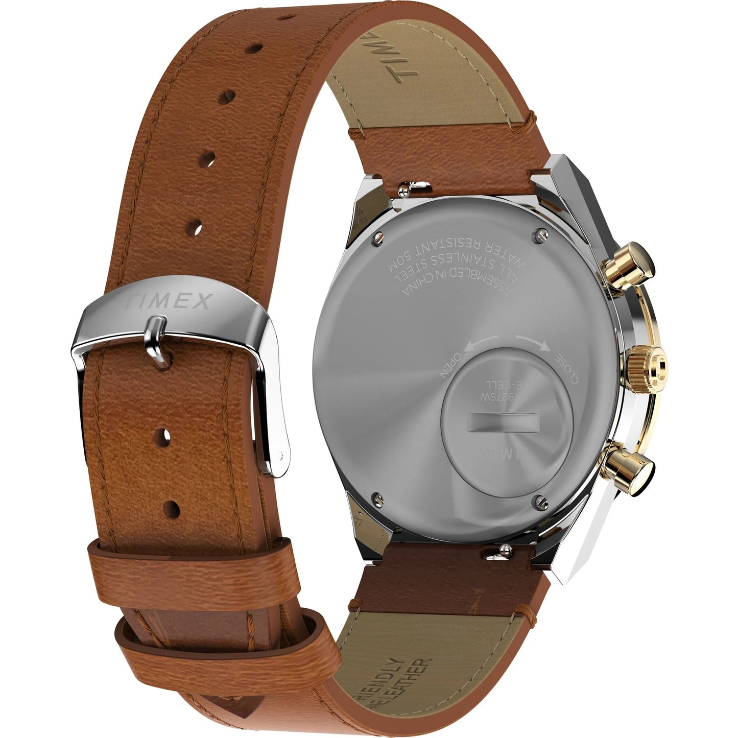 Q Timex Gold-Tone Round Dial Analog Men's Watch - TW2W64400UJ