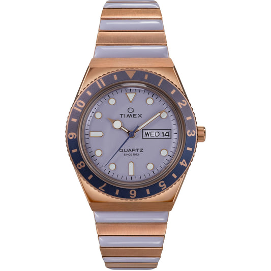 Q Timex Purple Round 36MM Dial Analog Women's Watch - TW2W87700UJ