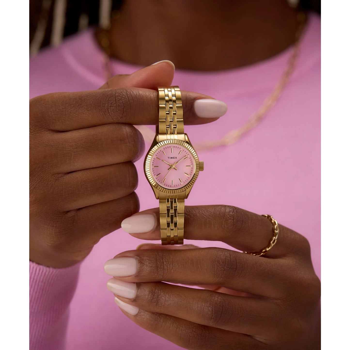 Timex Trend Pink Round Dial Analog Women's Watch - TW2W90800UJ