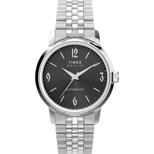 Timex Marlin Black Round Dial Automatic Men's Watch - TW2W93200UJ
