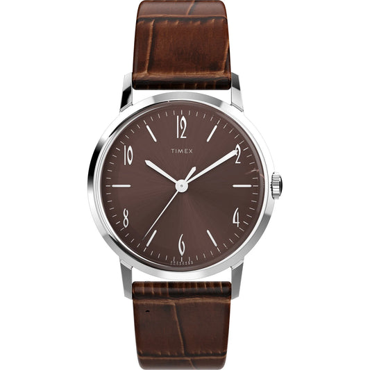 Timex Marlin Brown Round Dial Automatic Men's Watch - TW2W93300UJ