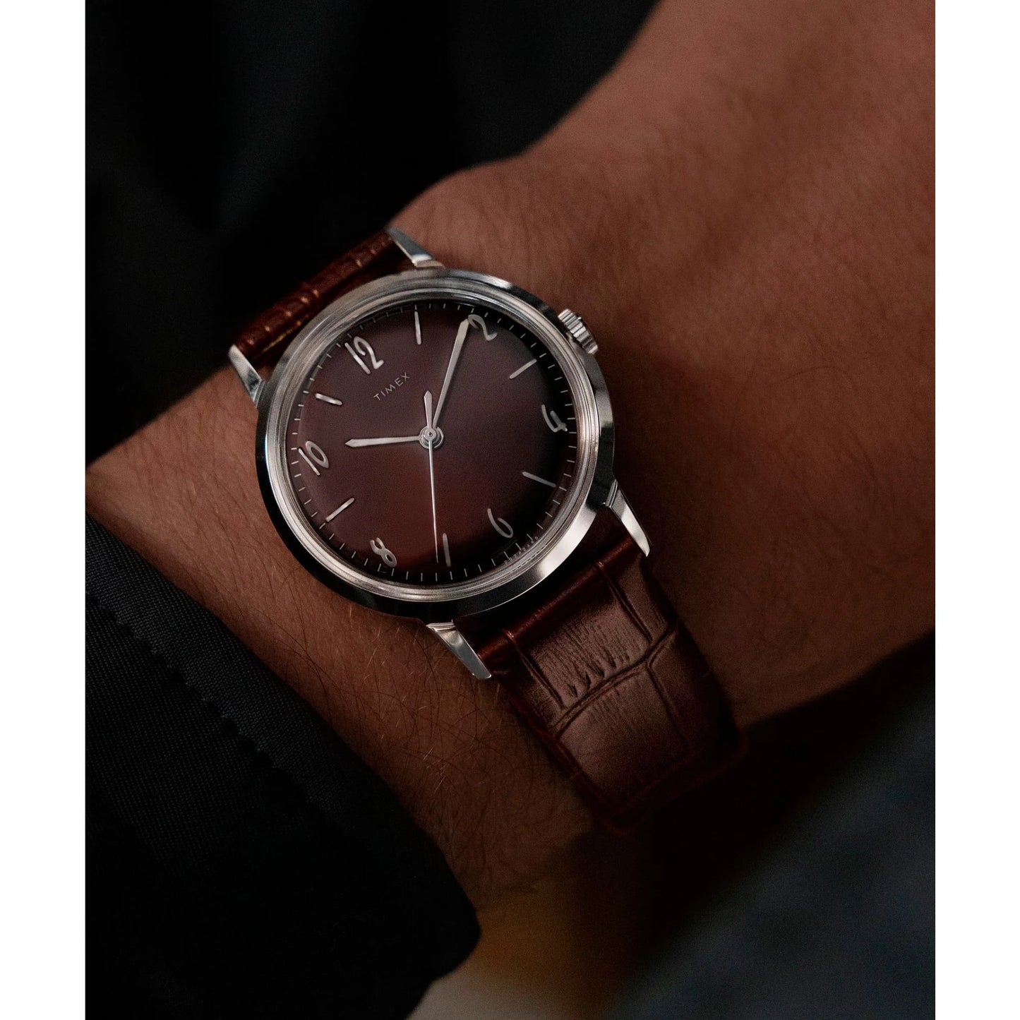 Timex Marlin Brown Round Dial Automatic Men's Watch - TW2W93300UJ