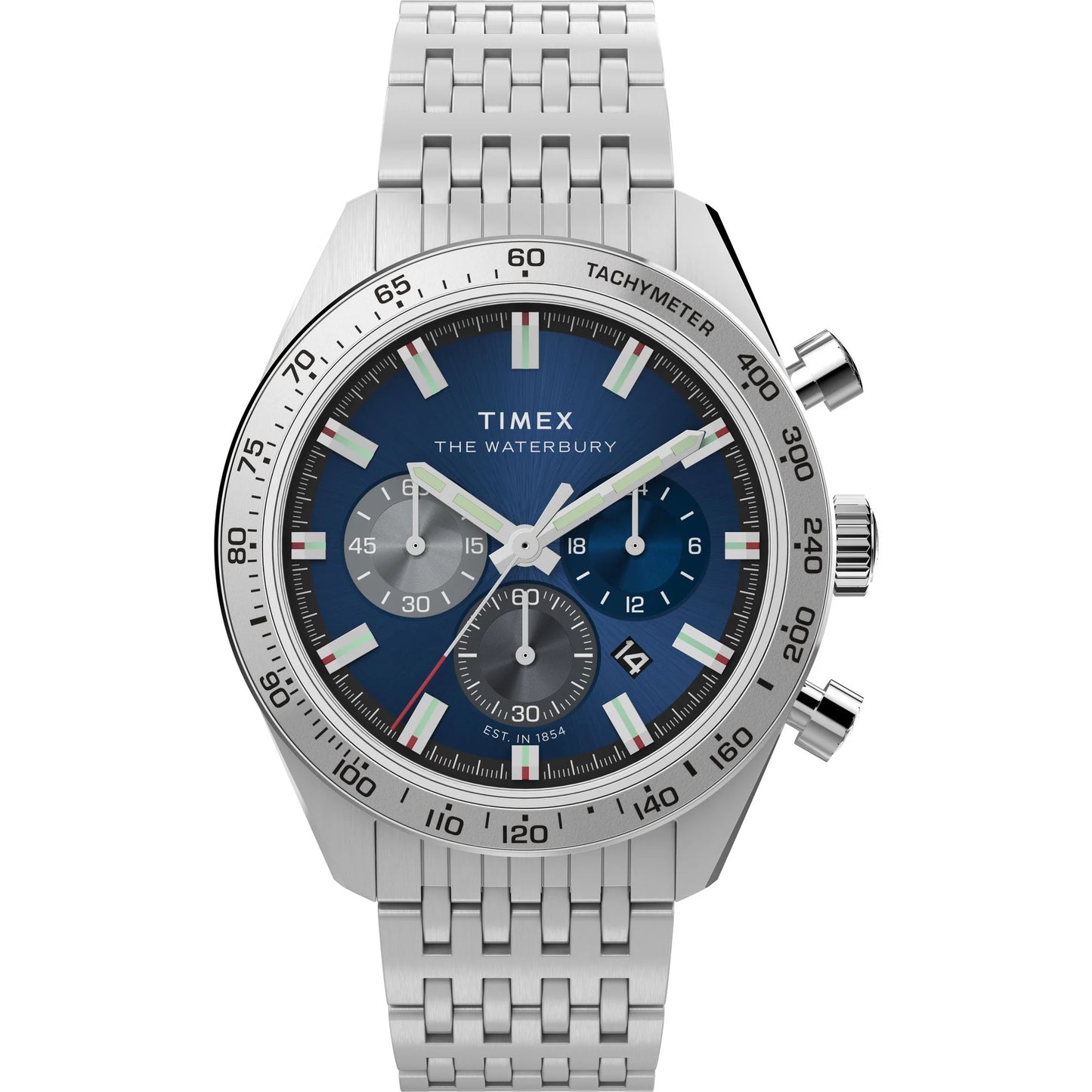 Timex Waterbury Blue Round Chrono Dial Analog Men's Watch - TW2Y18500UJ