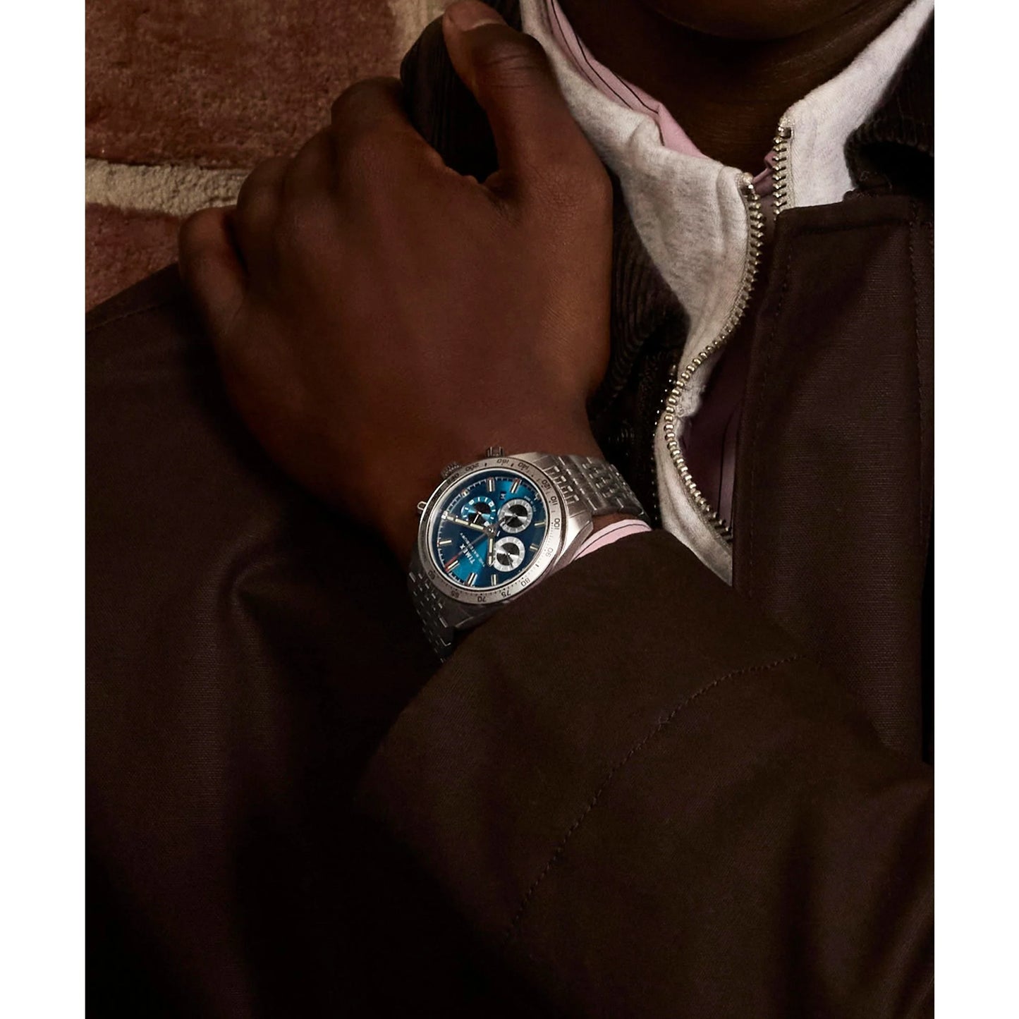 Timex Waterbury Blue Round Chrono Dial Analog Men's Watch - TW2Y18500UJ