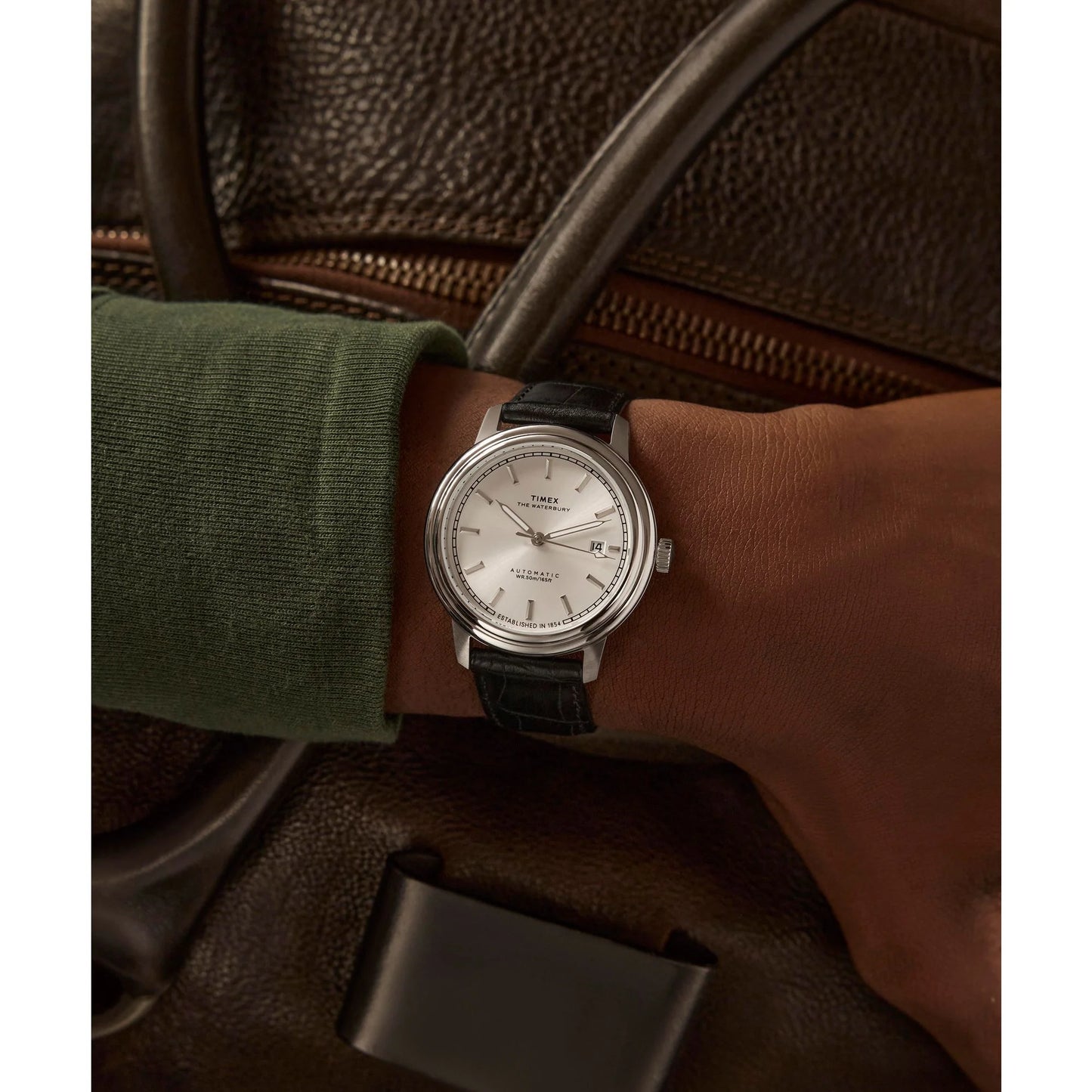 Timex Waterbury Silver-Tone Dial Automatic Men's Watch - TW2Y22900UJ