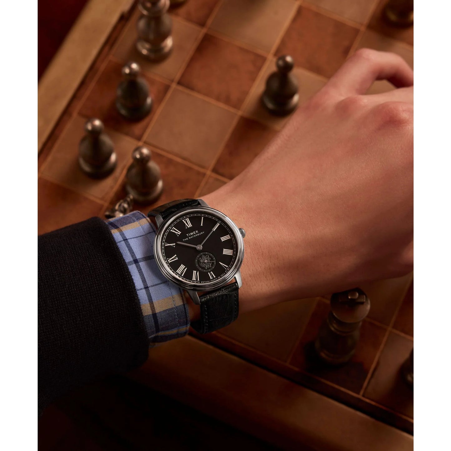 Timex Waterbury Roman Numerals Black Dial Analog Men's Watch - TW2Y23200UJ