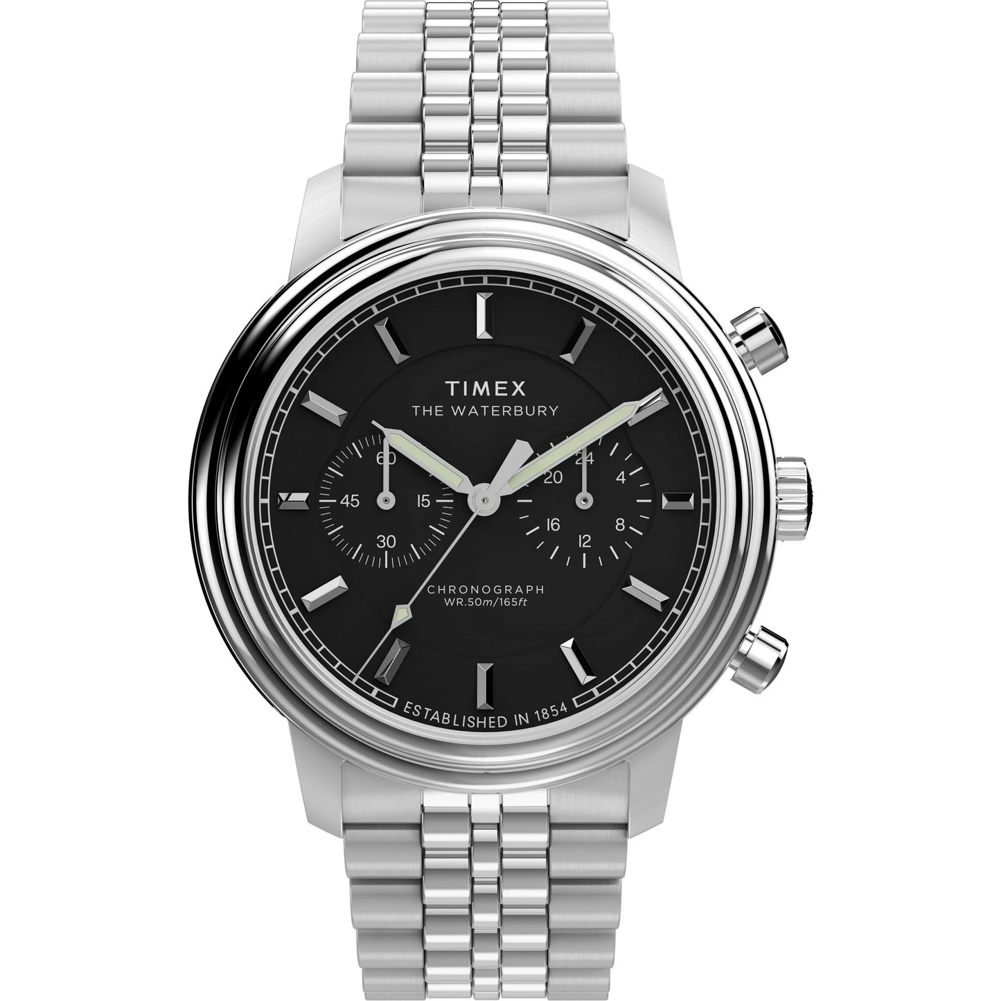 Timex Waterbury Chrono Black Round Dial Analog Men's Watch - TW2Y23400UJ