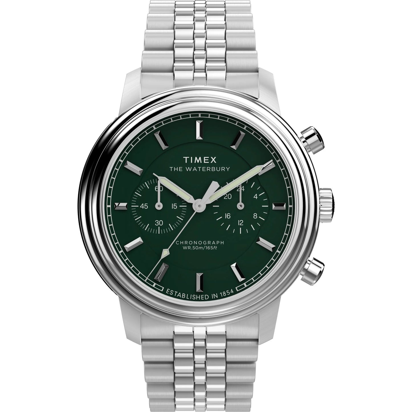 Timex Waterbury Chrono Green Round Dial Analog Men's Watch - TW2Y23600UJ