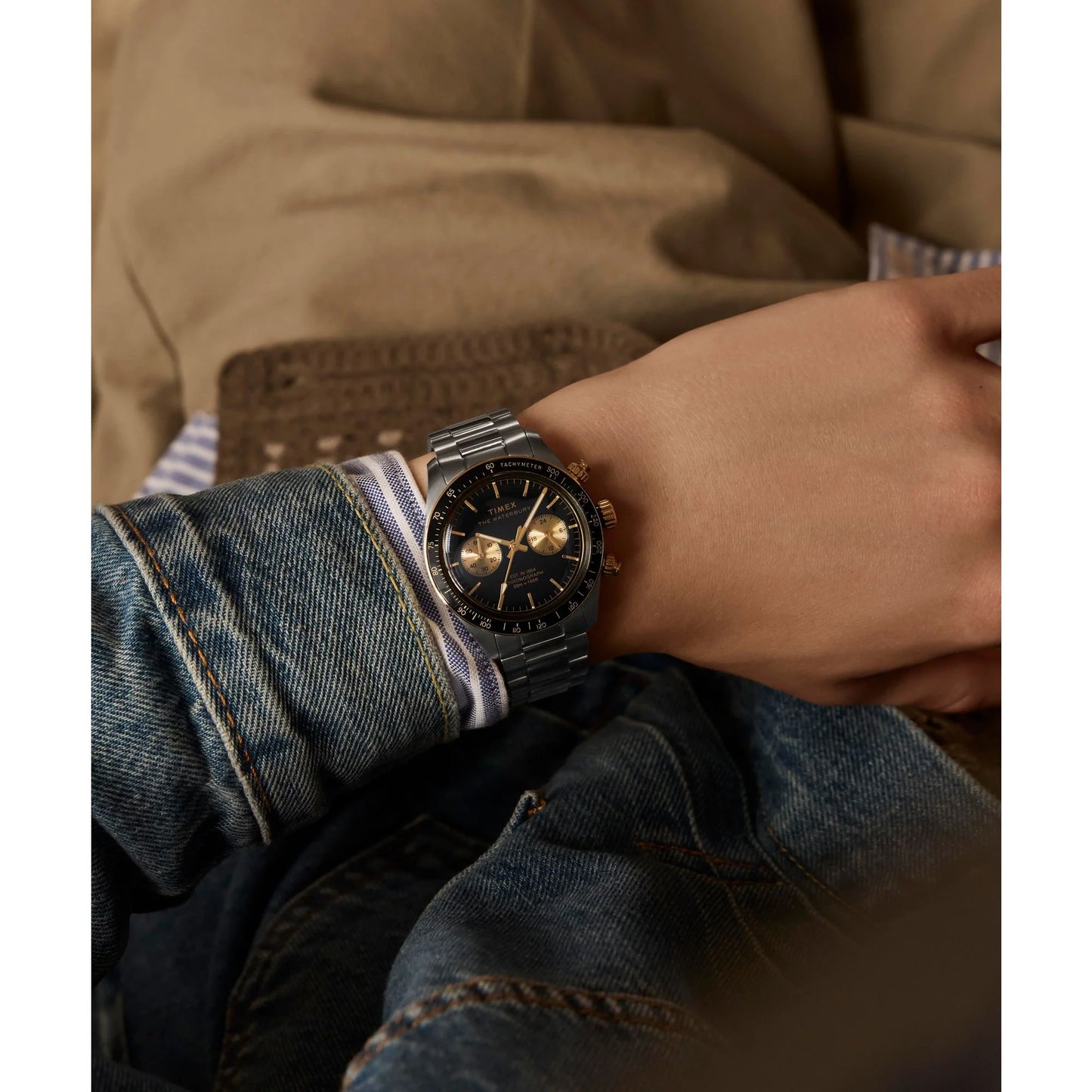 Timex Waterbury Chrono Black Dial Analog Men's Watch - TW2Y24000UJ
