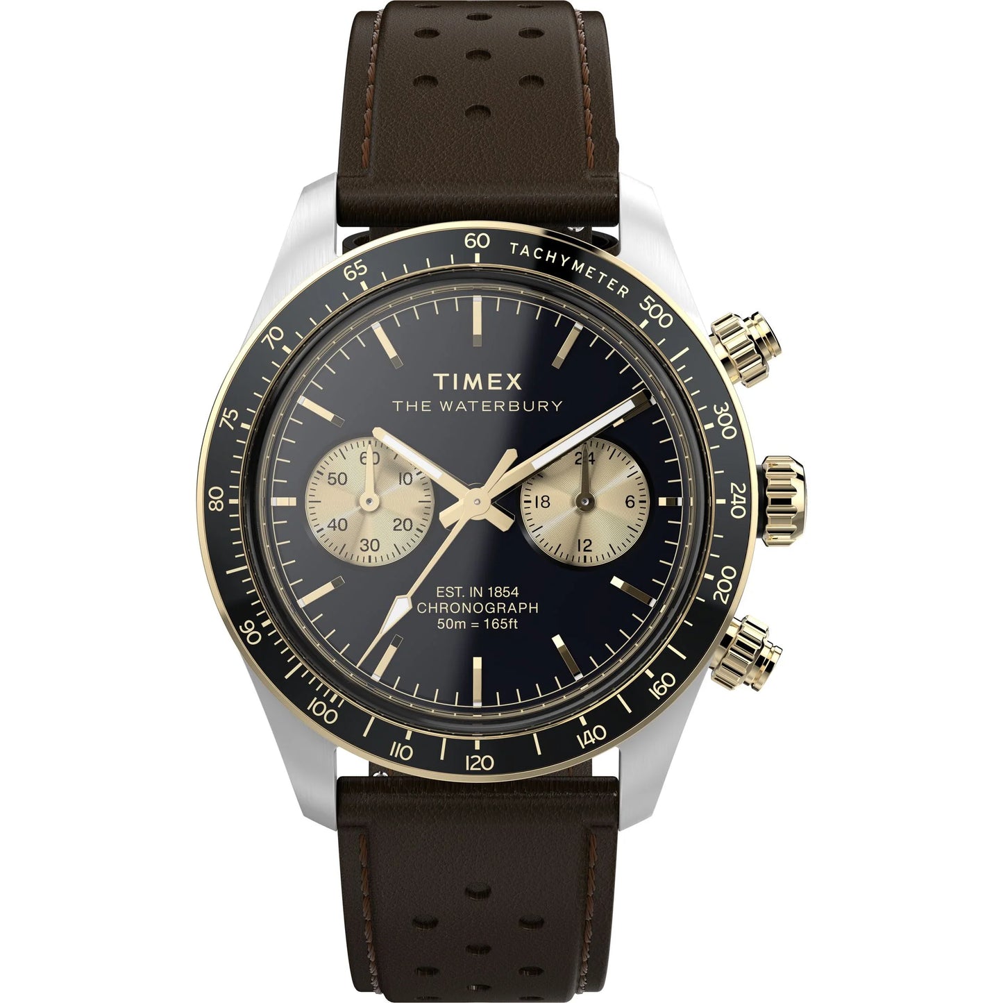 Timex Waterbury Chrono Black Round Dial Analog Men's Watch - TW2Y24100UJ