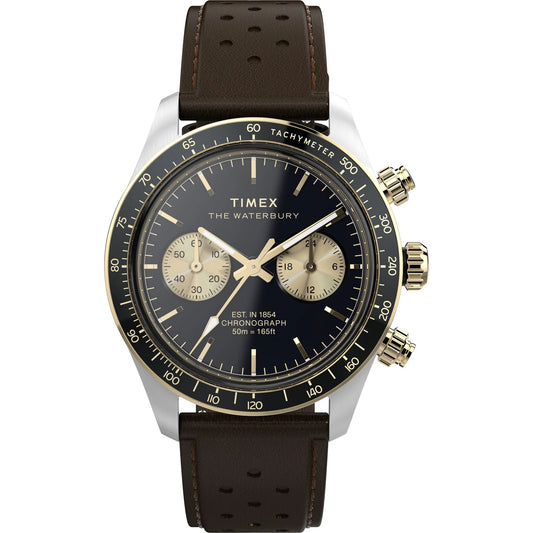 Timex Waterbury Chrono Black Round Dial Analog Men's Watch - TW2Y24100UJ