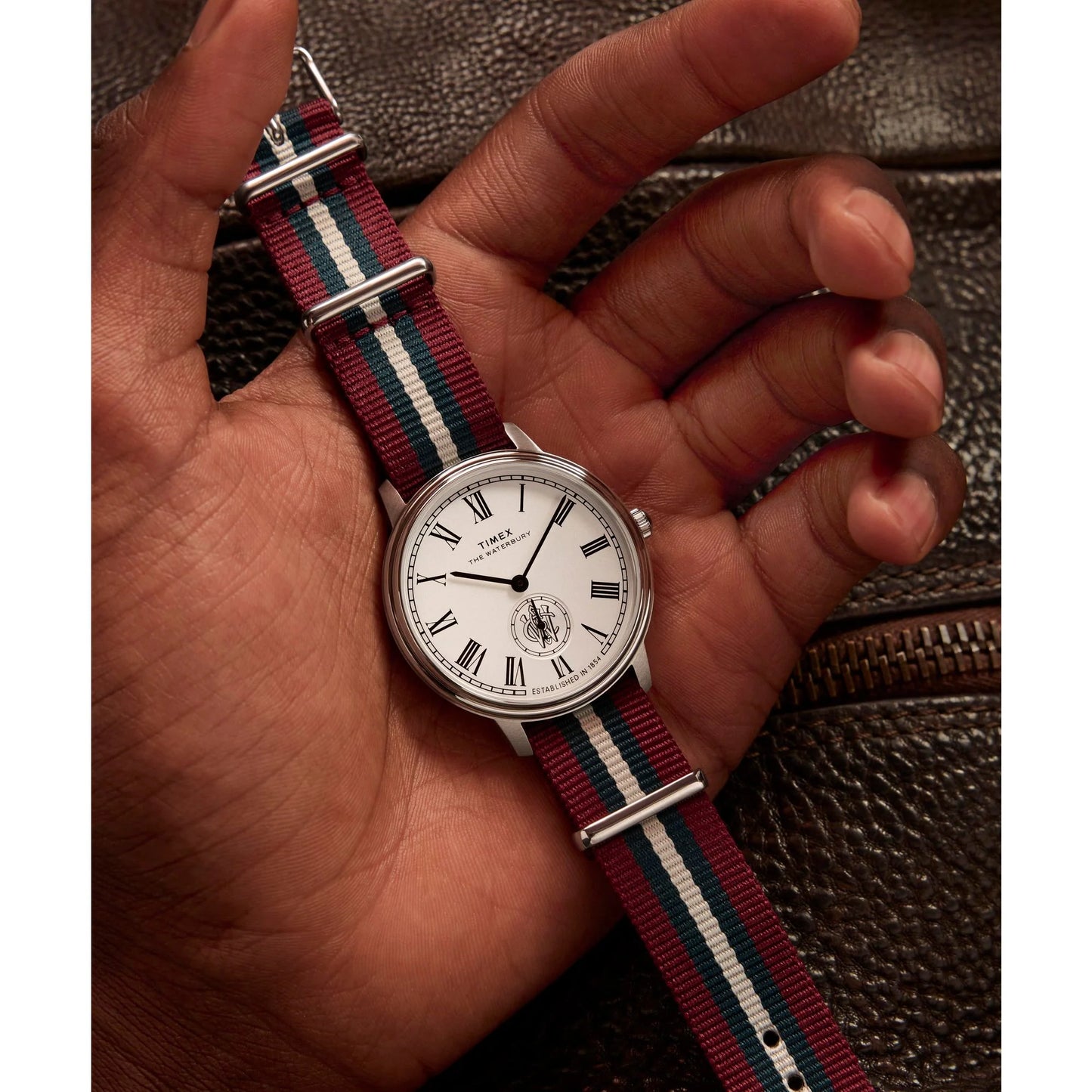 Timex Waterbury Roman Numerals Silver-Tone Dial Men's Watch - TW2Y27600UJ