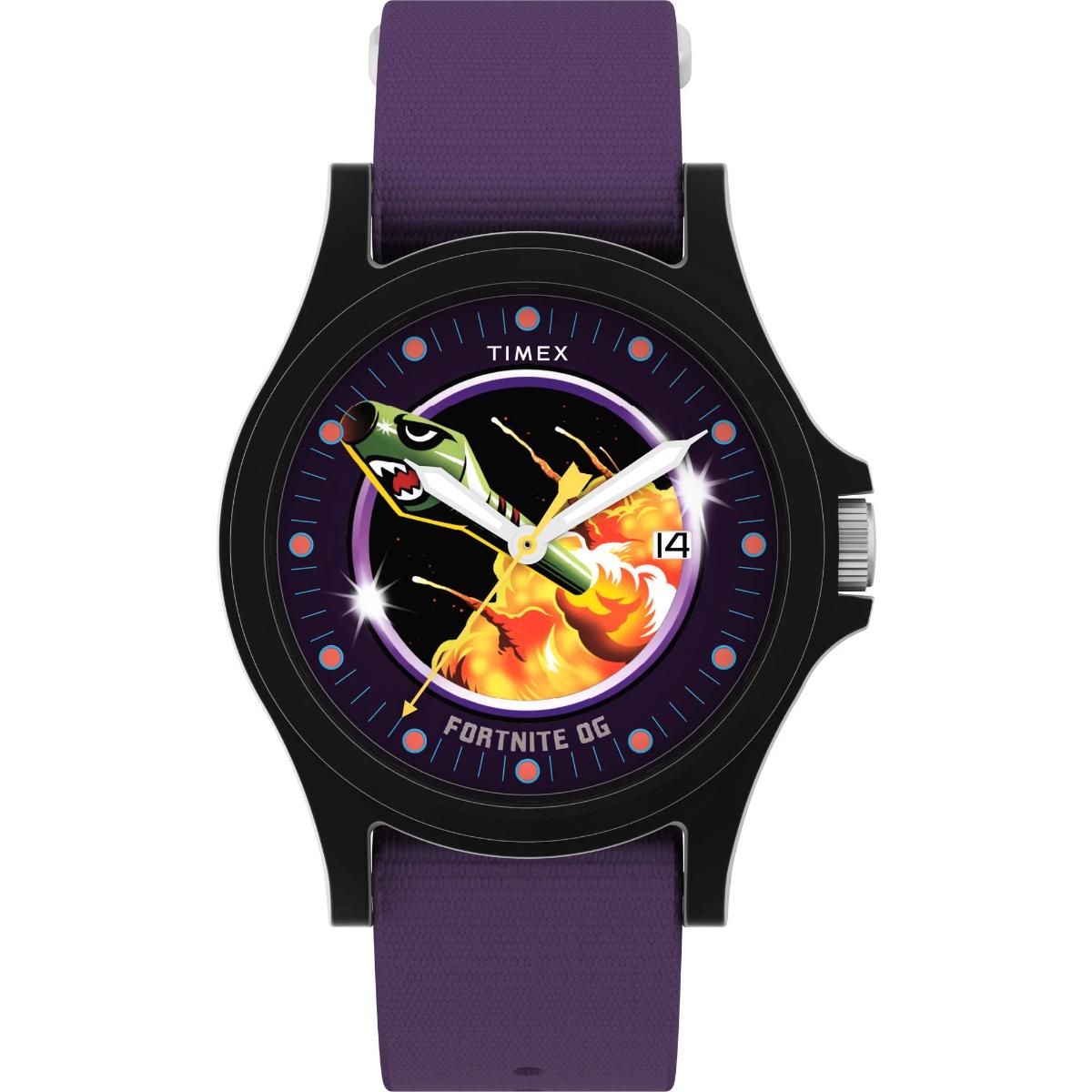 Timex X Fortnite Acadia Purple Dial Analog Men's Watch TW2Y46300X6