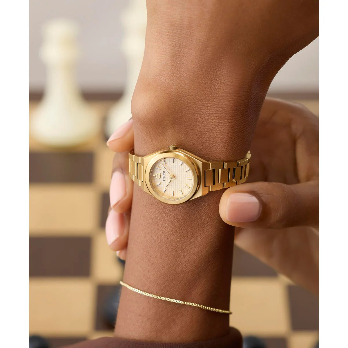 Timex Quartz Gold Dial Analog Stainless Steel Women's Watch TW2Y68300UJ