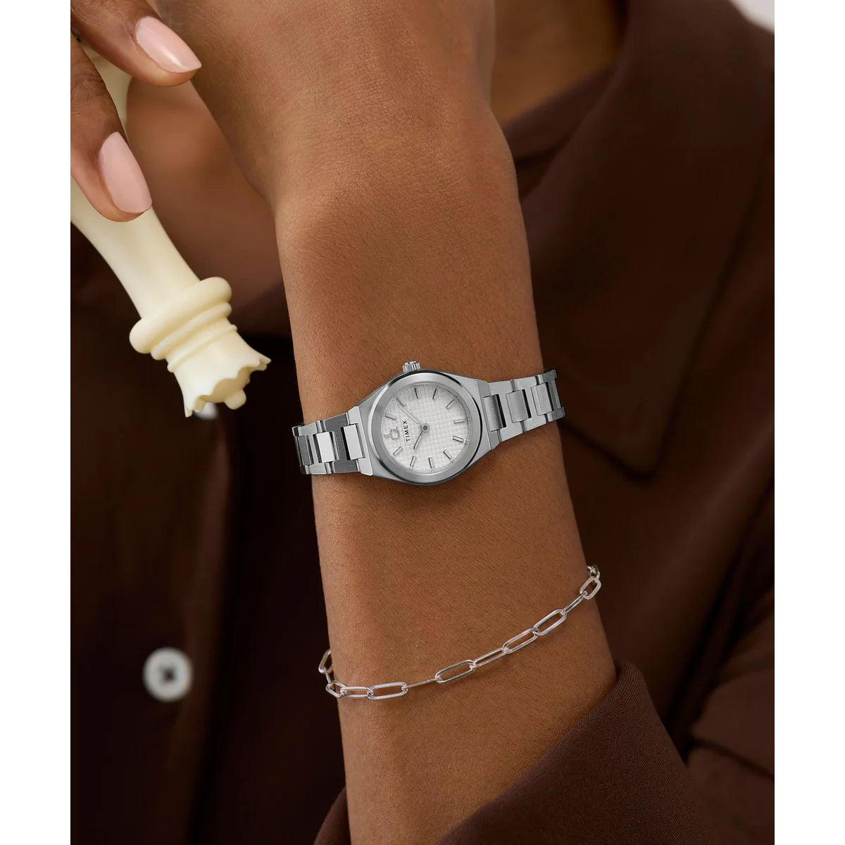 Timex Quartz Silver Dial Analog Stainless Steel Women's Watch TW2Y68500UJ