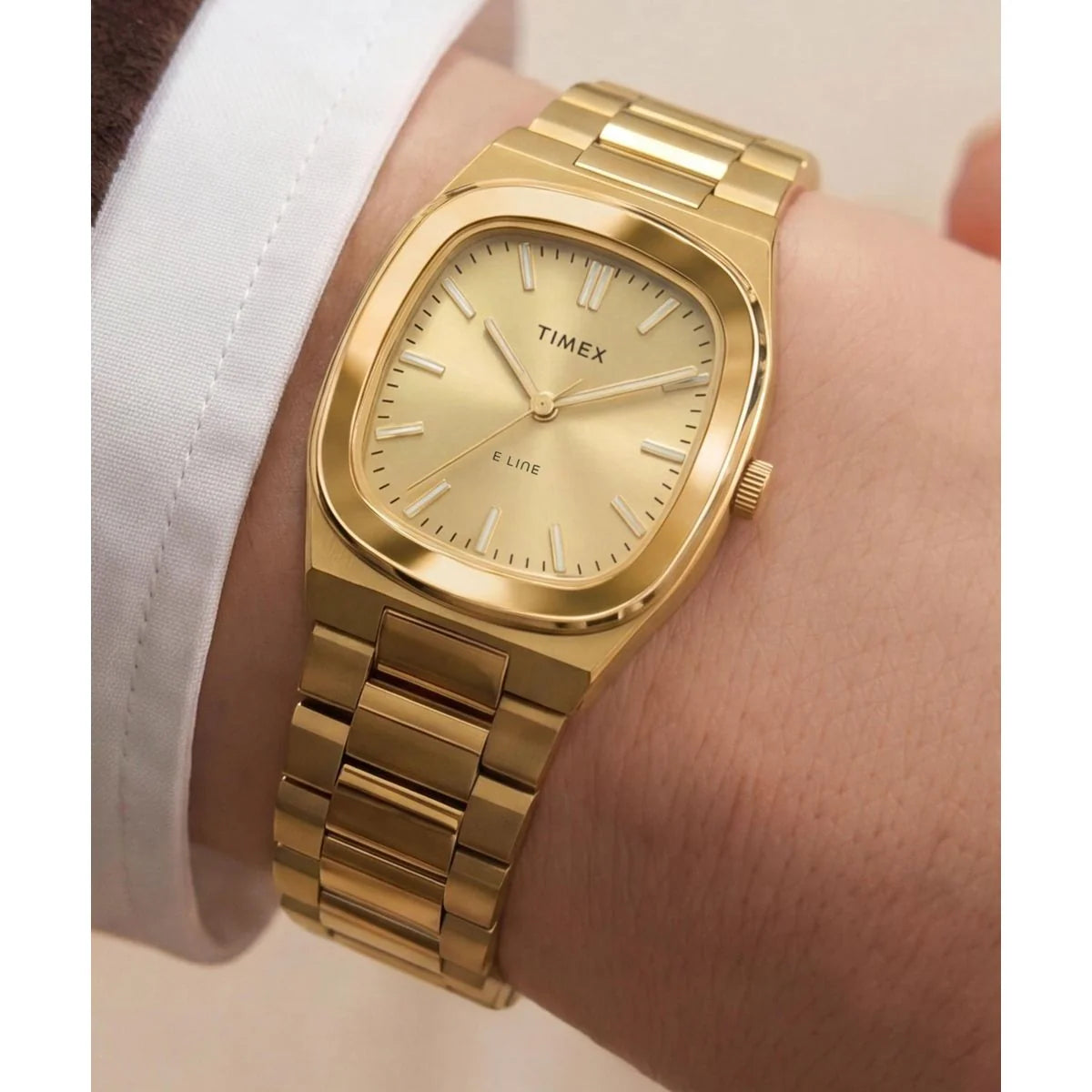 Timex Quartz Square Champagne Dial Analog Women's Watch TW6A00900UJ