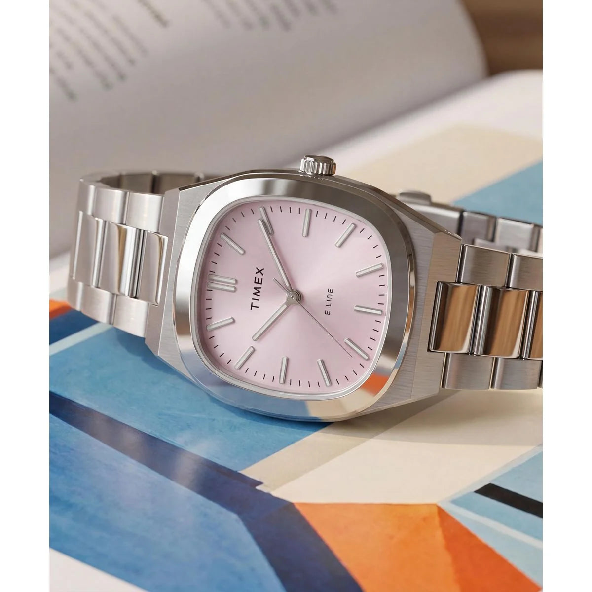 Timex Square E Line Pink Dial Analog Women's Watch TW6A01000UJ