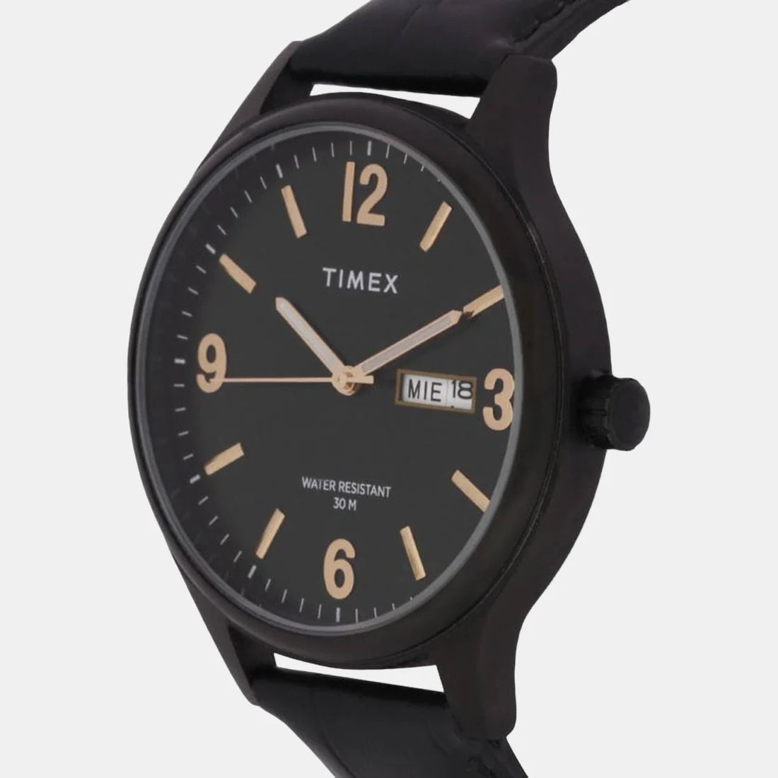 Timex Black Dial Analog Leather Men's Watch - TWEG18403