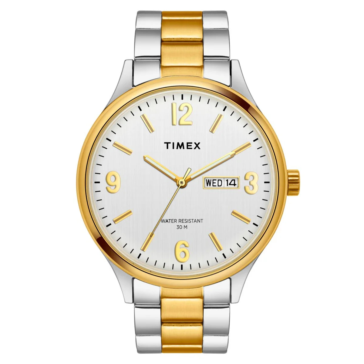 Timex Men Analog Silver Round Brass Dial Watch - TWEG18422