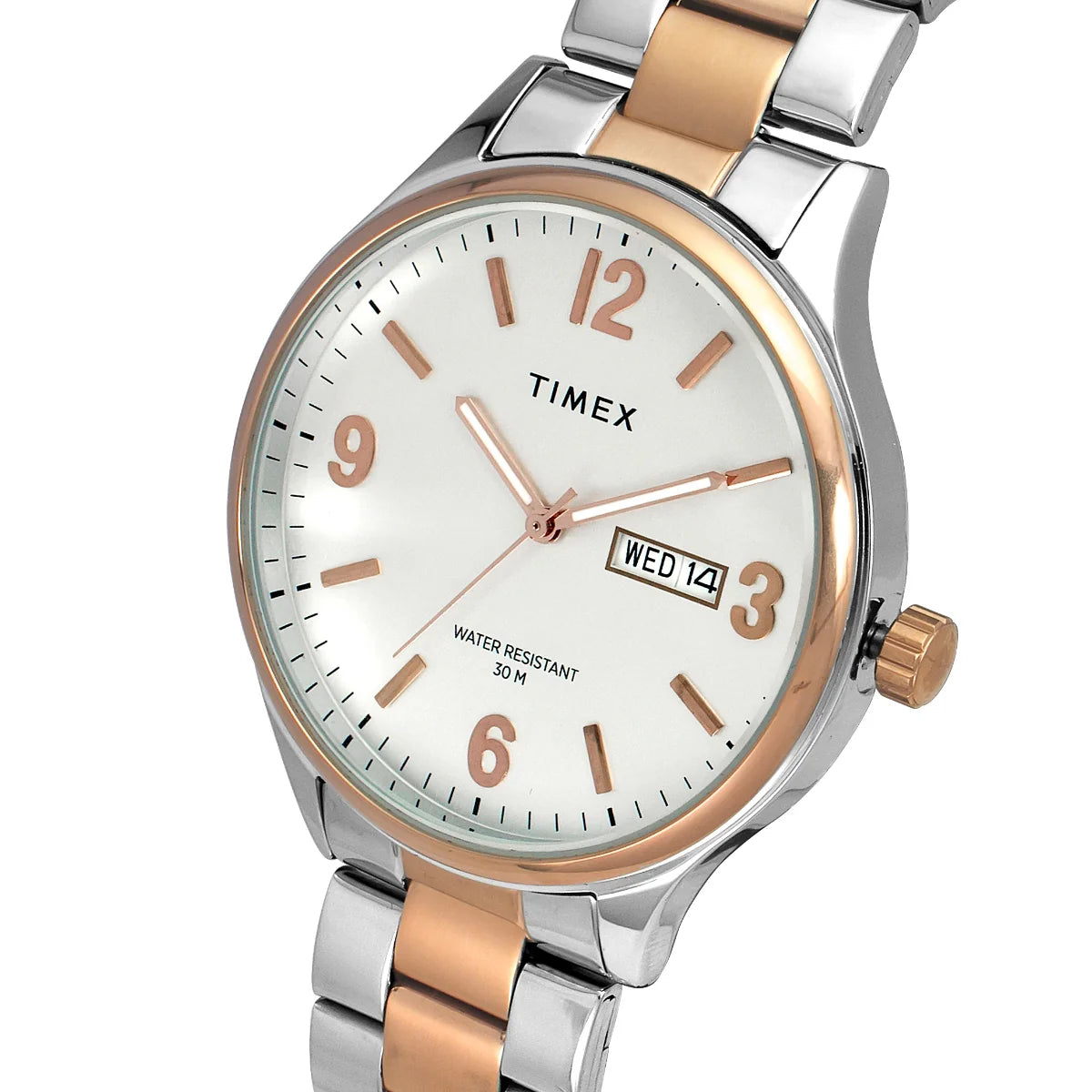 Timex Men Analog Silver Round Brass Dial Watch - TWEG18423
