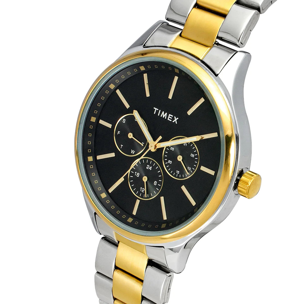 Timex Men Multifunction Black Round Brass Dial Watch - TWEG18425