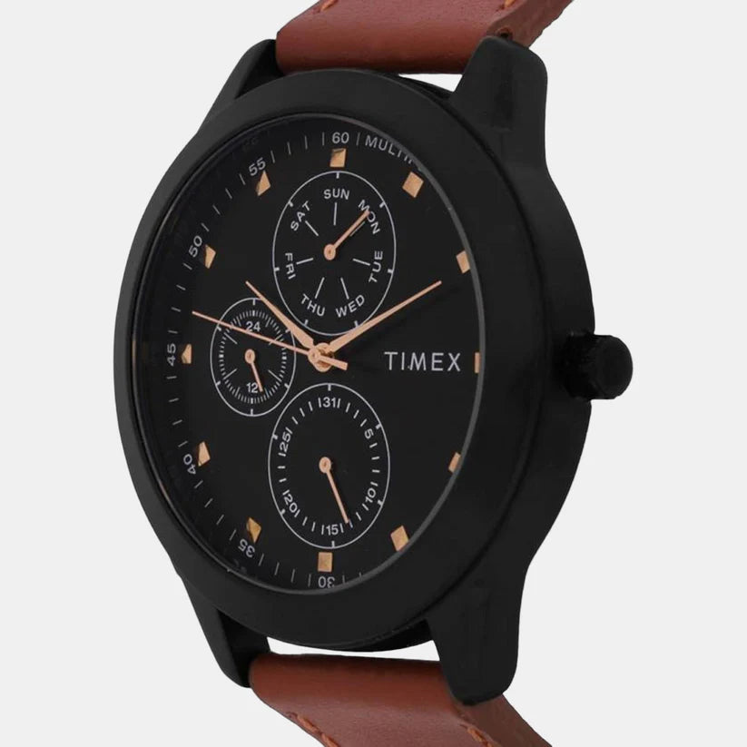 Timex Fashion Black Dial Round Case Multifunction Men's Watch - TWEG18505