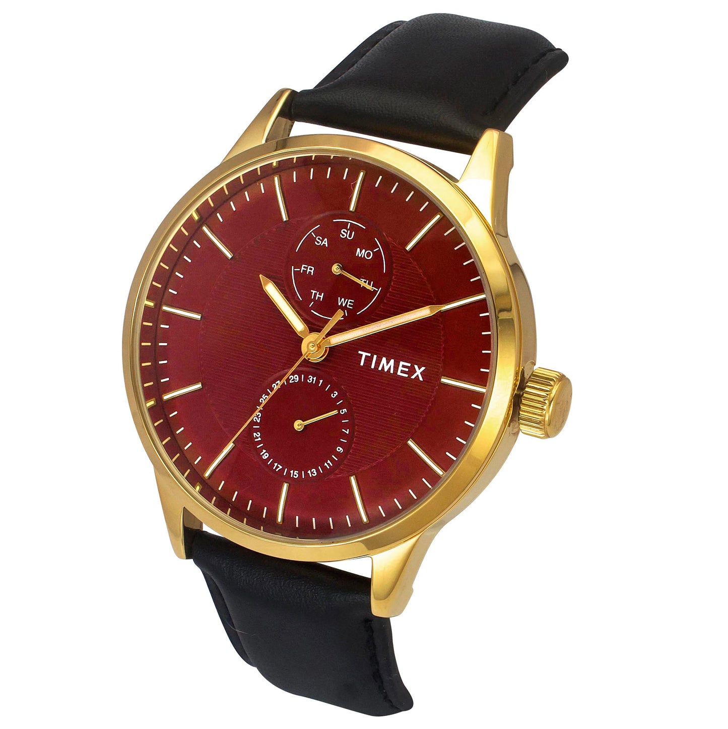 Timex Red Textured Dial Stainless Steel Men Watch - TWEG19938