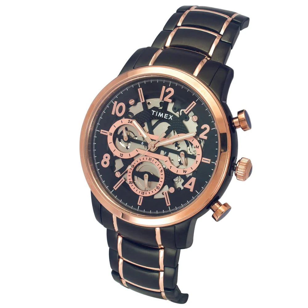 Timex Men Black Round Dial Analog Two Tone Watch - TWEG20206