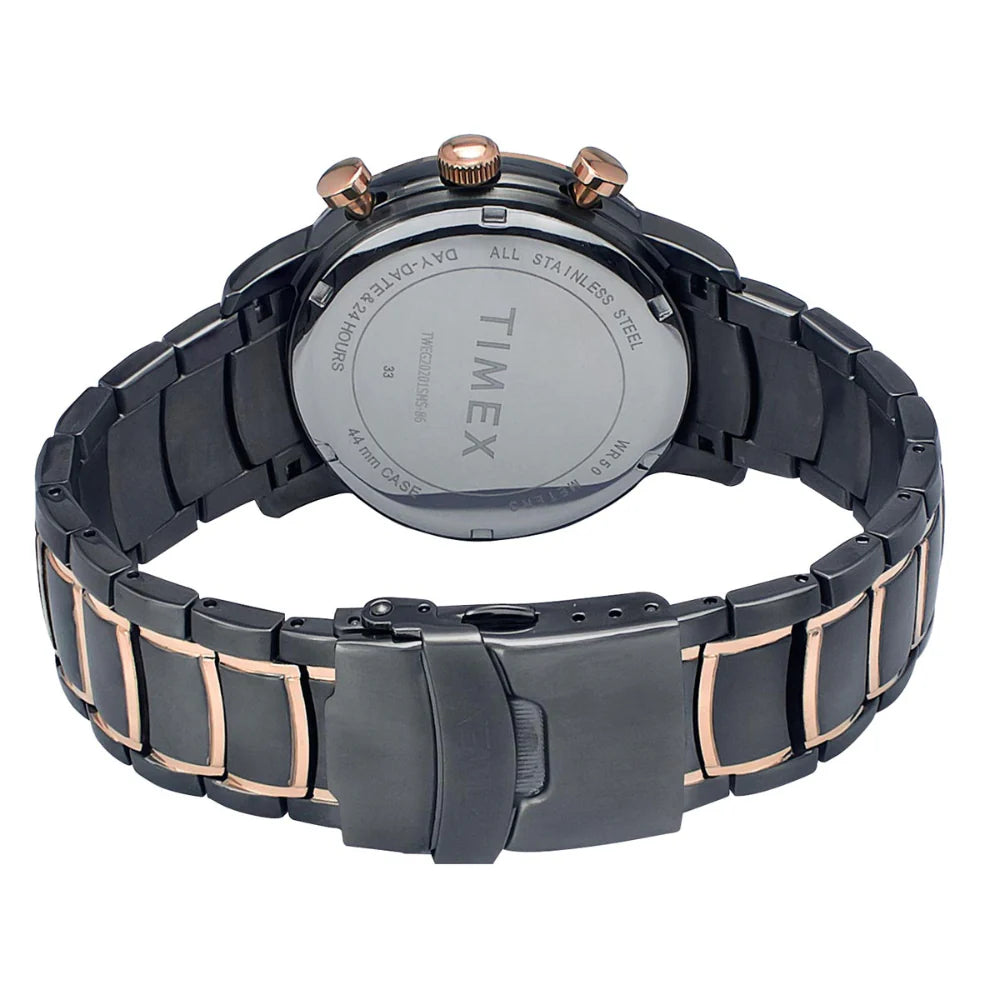 Timex Men Black Round Dial Analog Two Tone Watch - TWEG20206