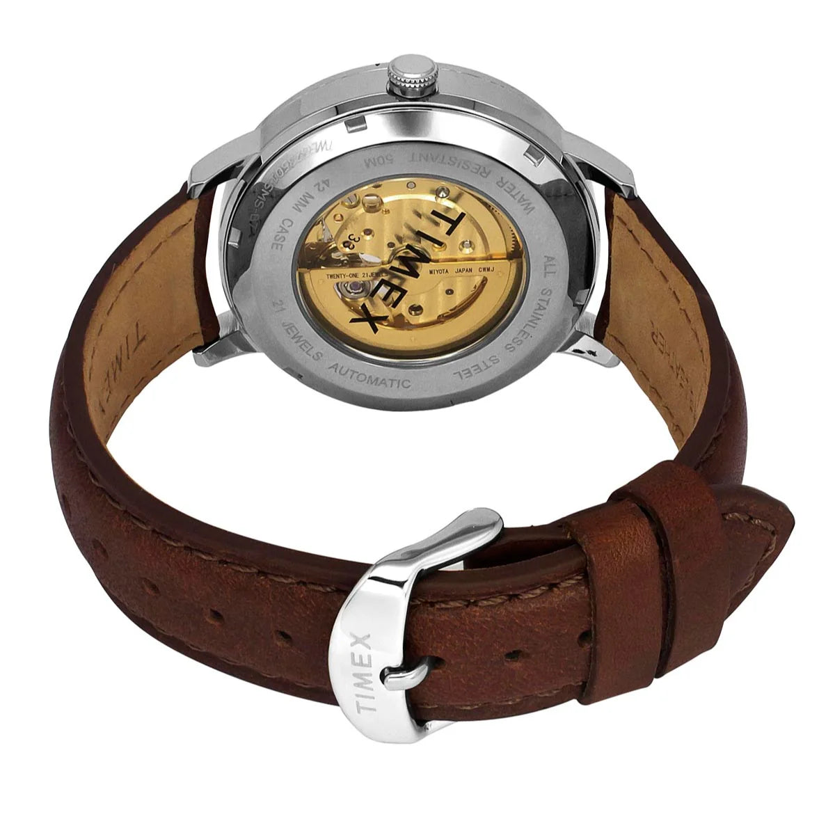 Timex Men Automatic Blue Round Stainless Steel Dial Watch- TWEG23501