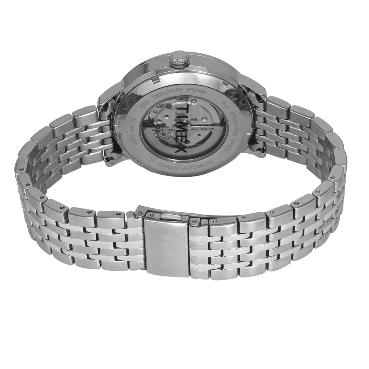 Timex Men E Class Automatic Green Dial Analog Stainless Steel Watch TWEG23502