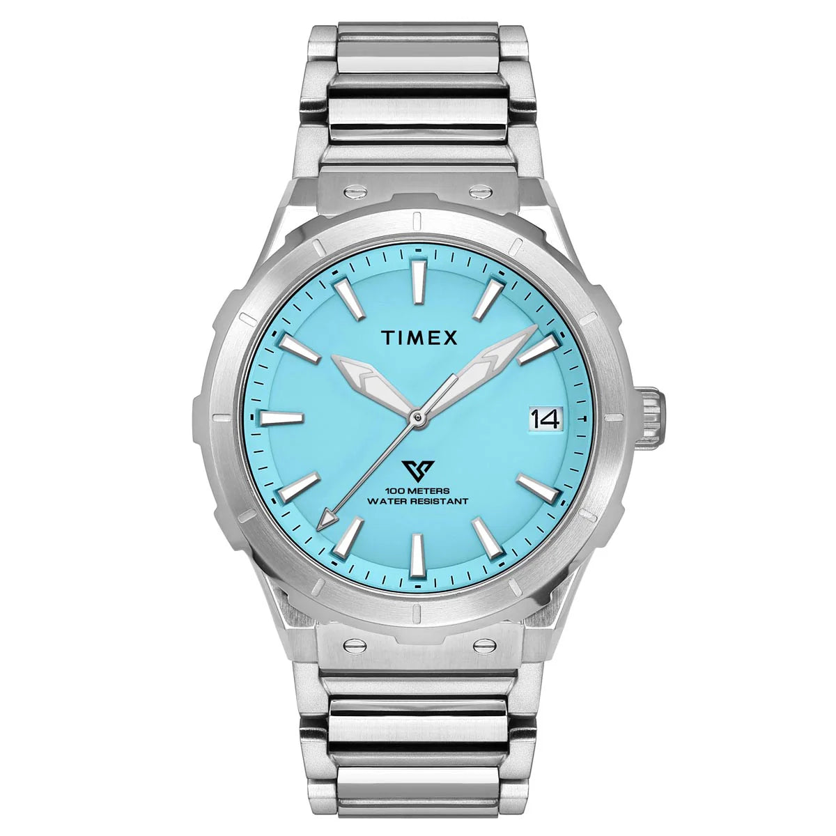 Timex E Class Blue Dial Silver-tone Stainless Steel Bracelet Men Watch - TWEG24804