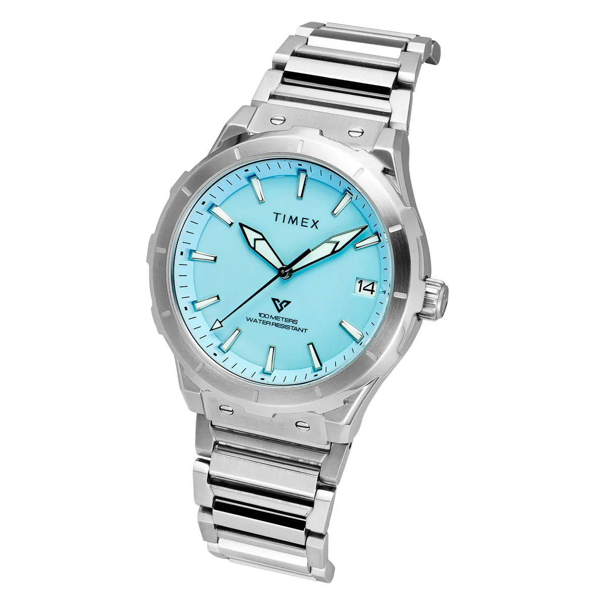 Timex E Class Blue Dial Silver-tone Stainless Steel Bracelet Men Watch - TWEG24804