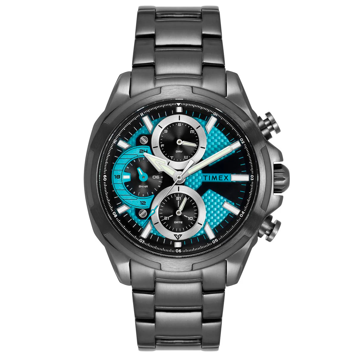 Timex Men E Class Blue Round dial Gunmetal Analog Watch - TWEG25002