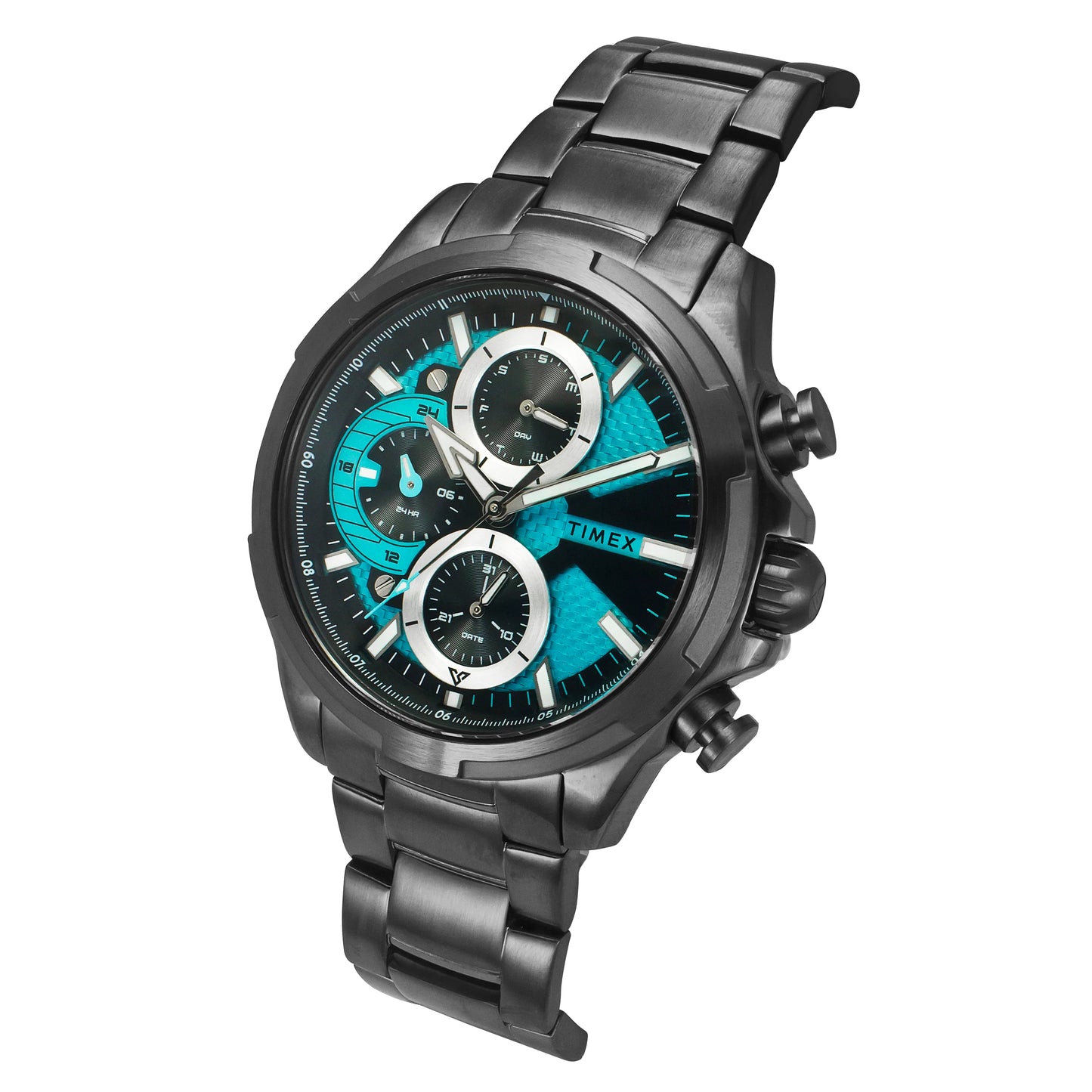 Timex Men E Class Blue Round dial Gunmetal Analog Watch - TWEG25002