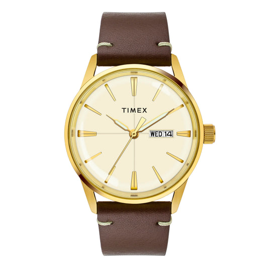 Timex Men Champagne Round Dial Analog Watch - TWEG25502