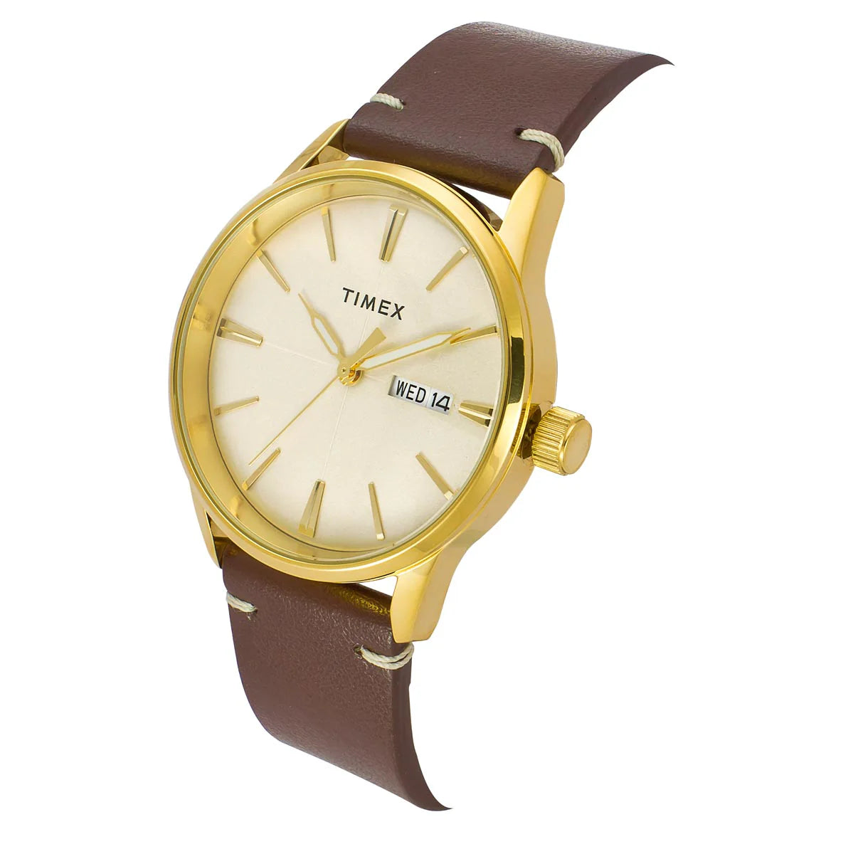 Timex Men Champagne Round Dial Analog Watch - TWEG25502