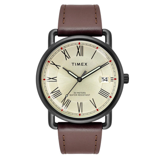 Timex Men Champagne Round Dial Analog Watch - TWEG25601