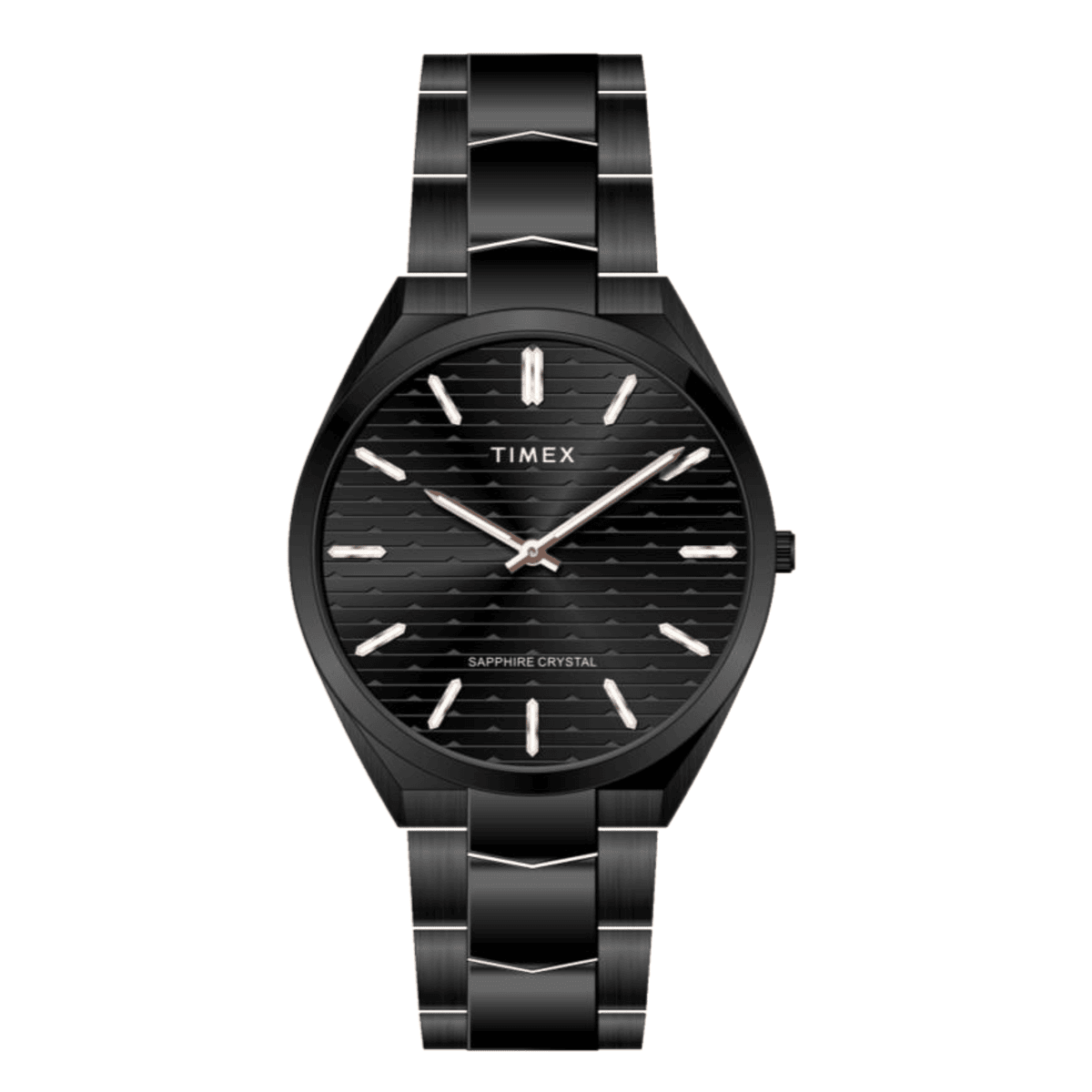 Timex Black Textured Dial Stainless Steel Bracelet Men s Watch TWEG2 Sai Creations Watches