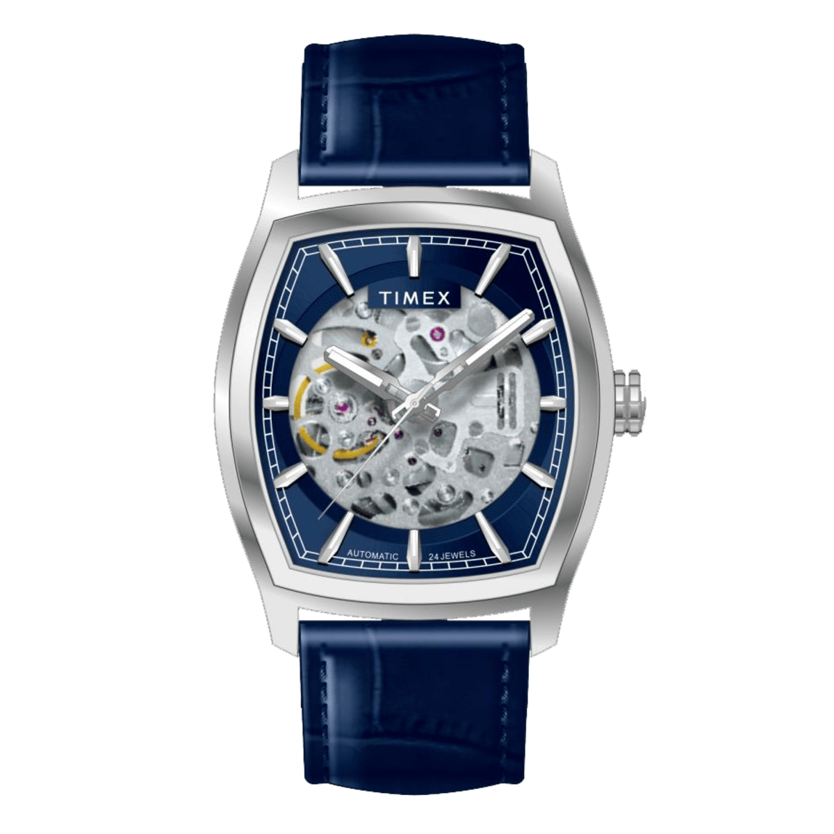 Timex Automatic Blue Tonneau Dial Croco Strap Men's Watch TWEG25900