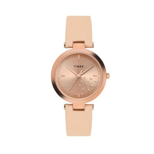 Timex Rose Gold Round Dial Quartz Analog Women Watch -TWEL11828